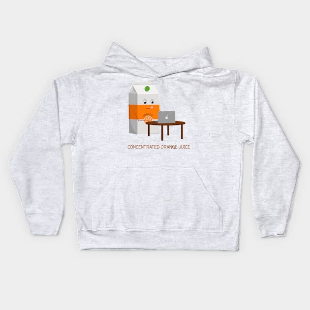 Concentrated Orange Juice Kids Hoodie by itsaulart